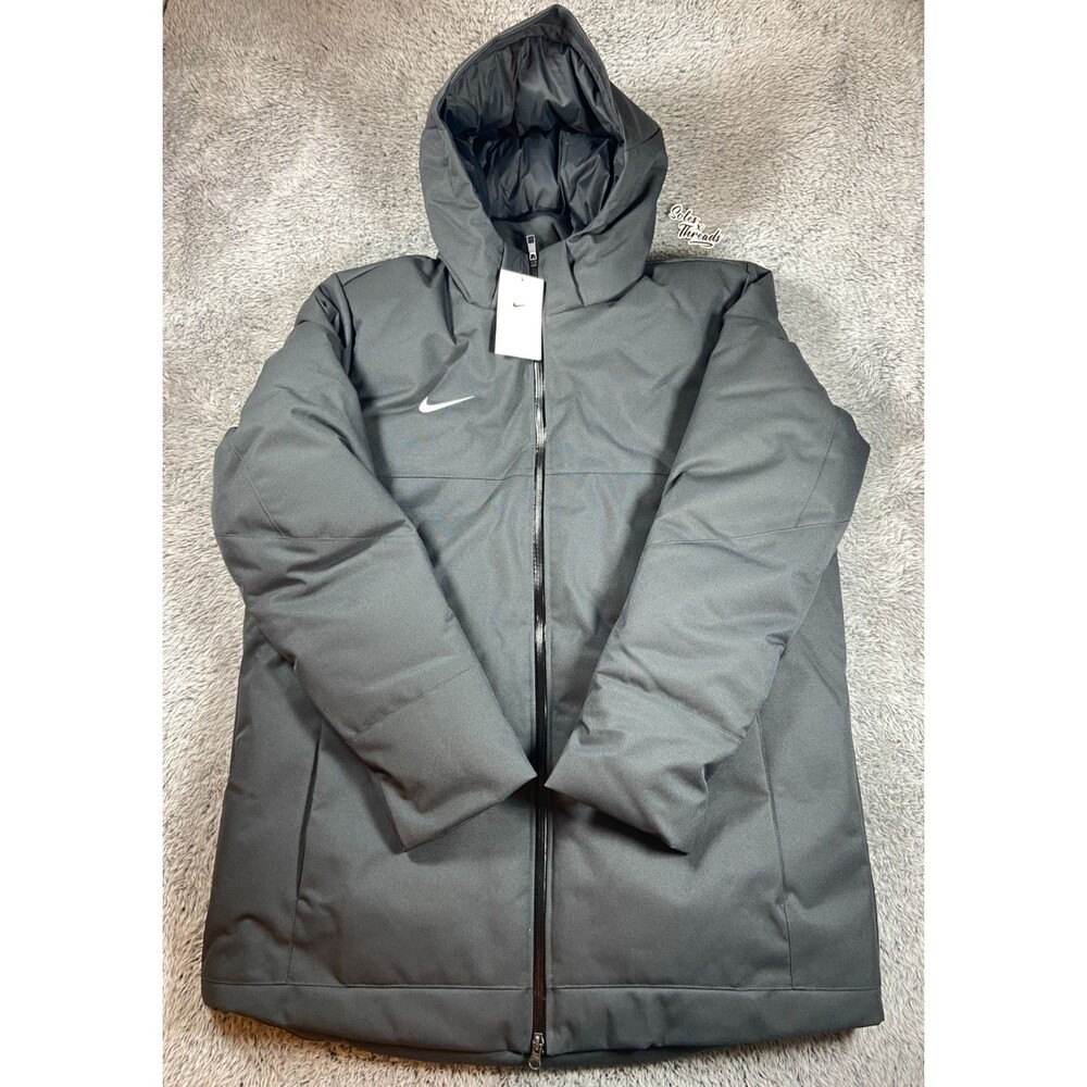 Nike 550 Duck Down Team Issued Down Fill Parka Jacket Size Large Men Dark Grey